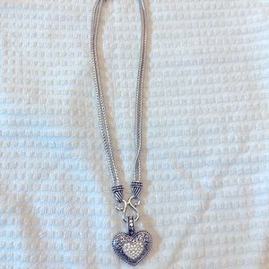 Lia Sophia silver tone love dusk crystal heart necklace